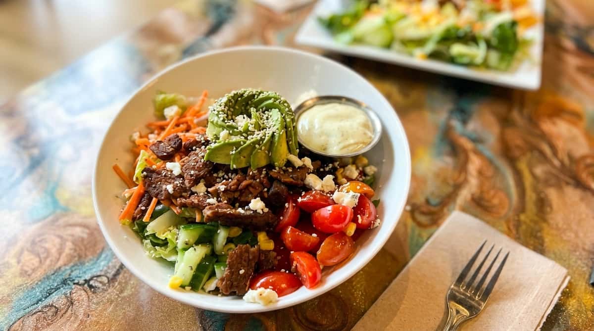 vegan bacon avocado salad