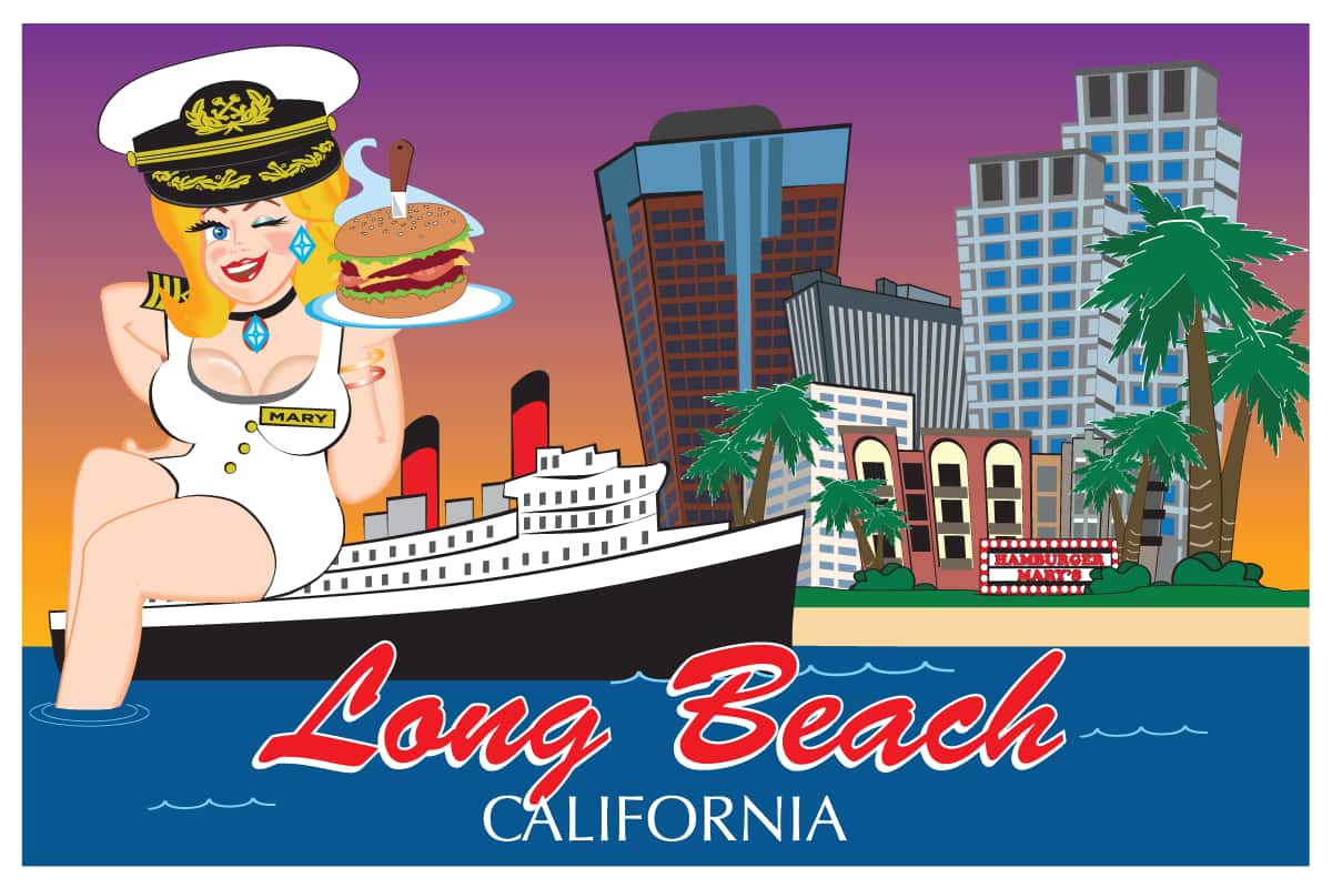 long beach postcard