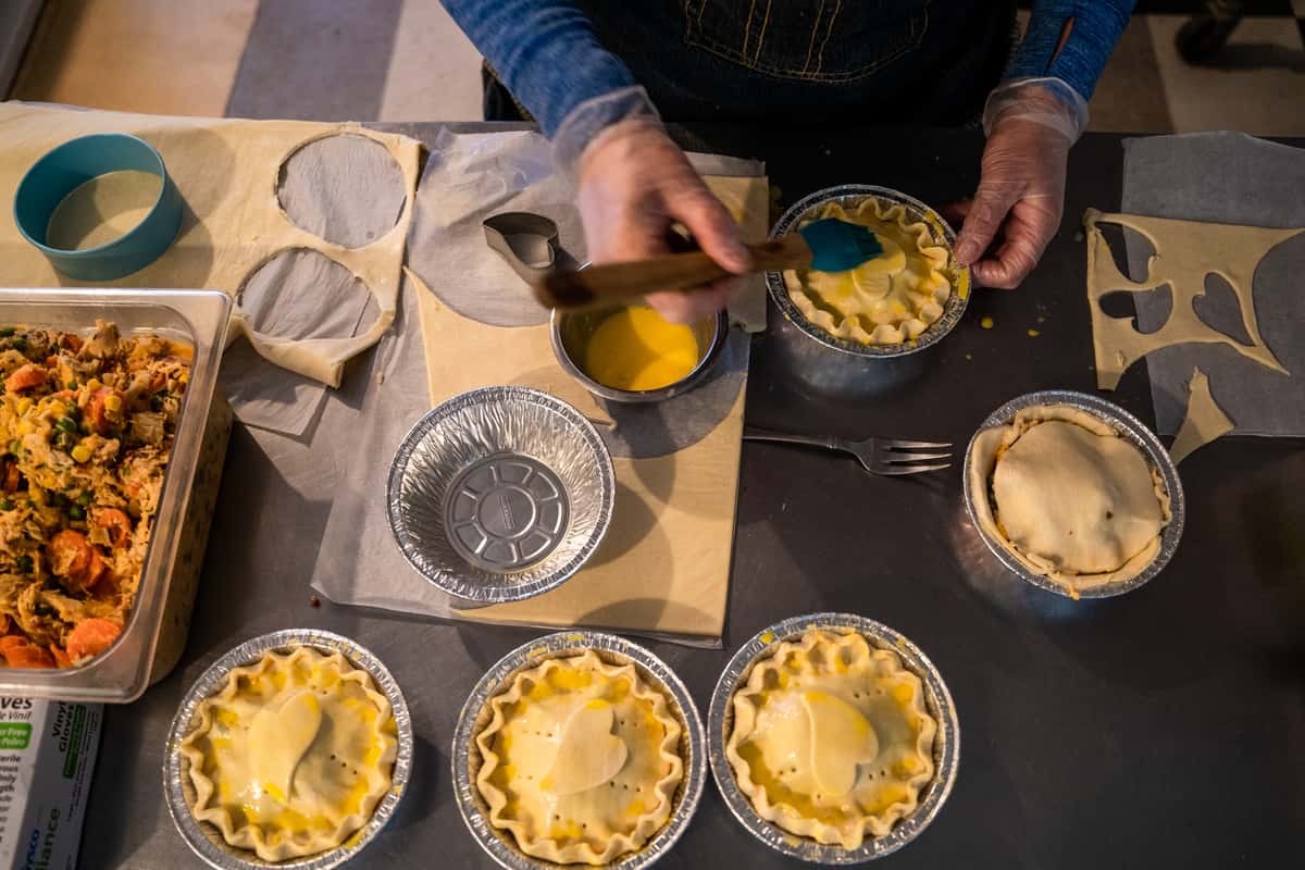making pot pies