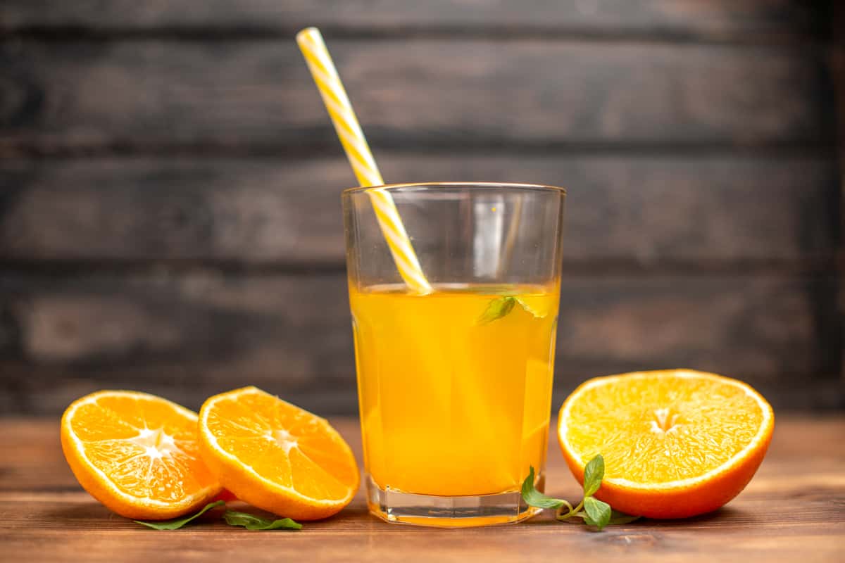 Orange juice in a glass