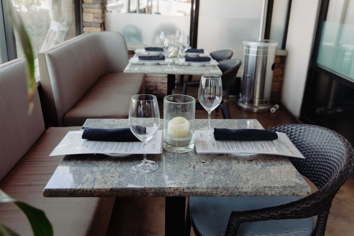 Tables set for guests
