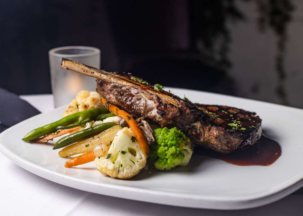 steak and vegetables