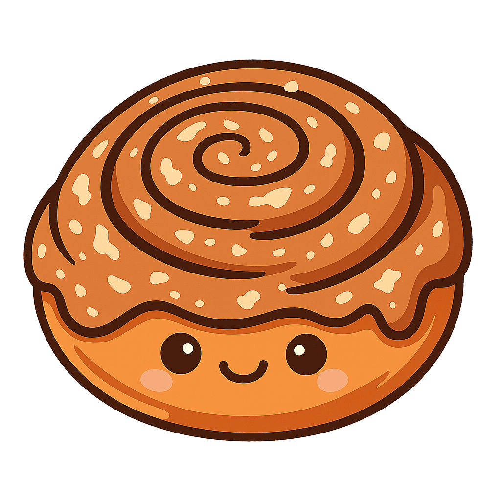 Cute cinnamon roll illustration