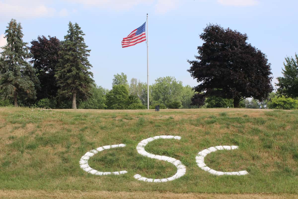 Landscaping with Shelridge Country Club initials