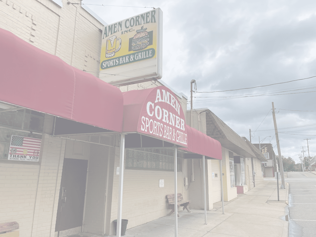 Amen corner side facade