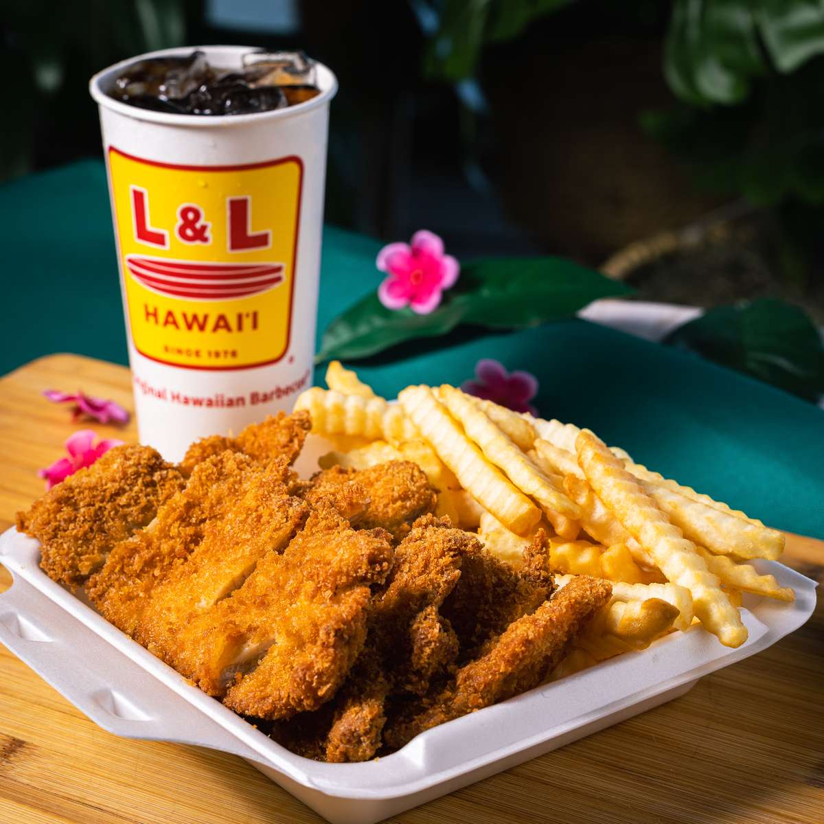 Chicken katsu meal with french fries