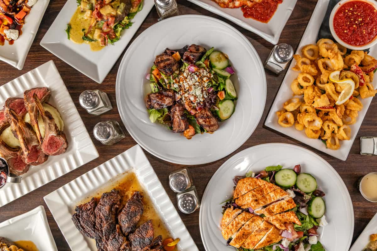 Group Shot of food in top view