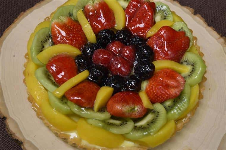 Bavarian Creme cake with fruit filling