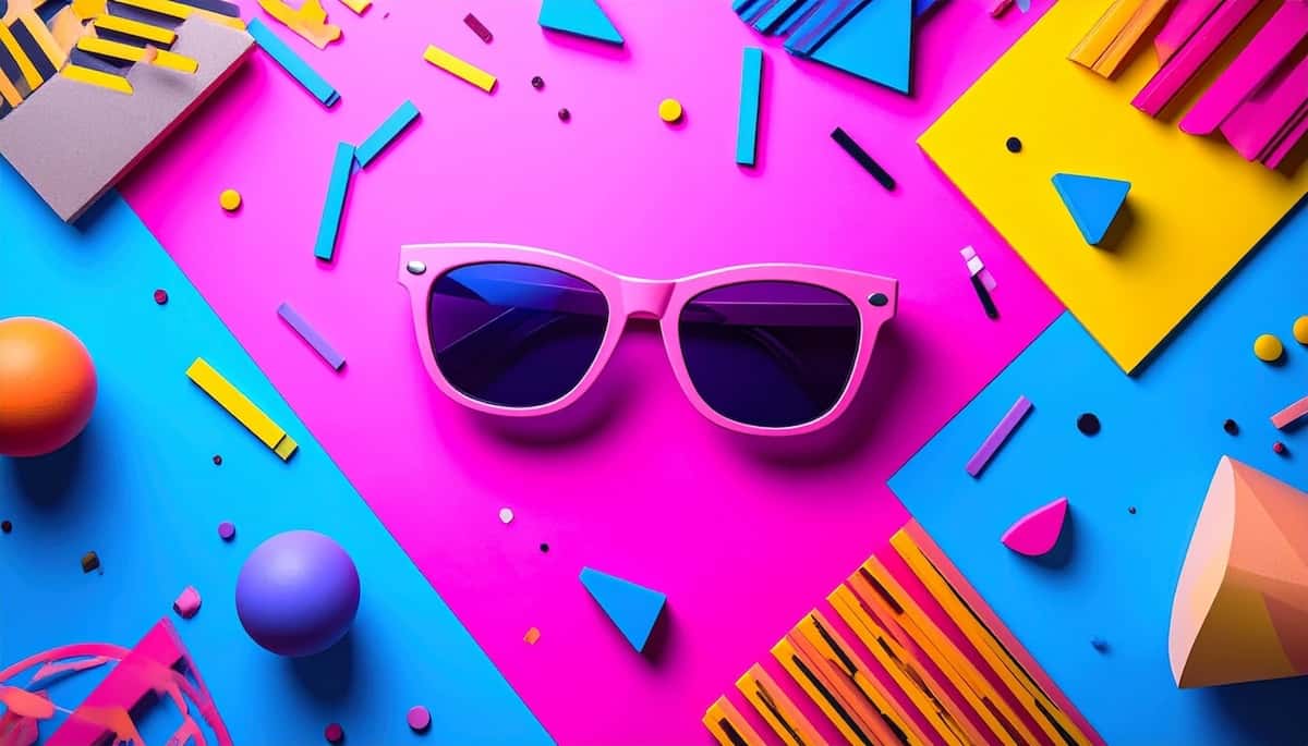 80's style pop culture collage