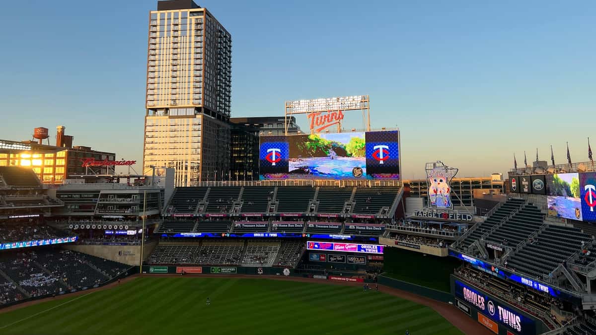 Target Stadium in Minneapolis, where the Twins play baseball.