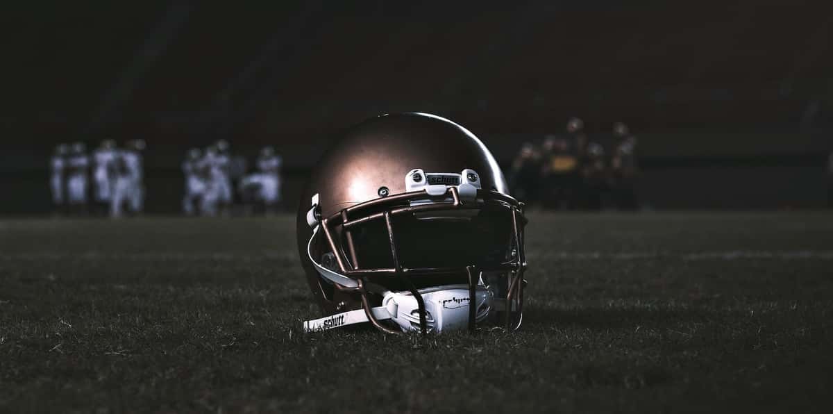 upclose of football helmet
