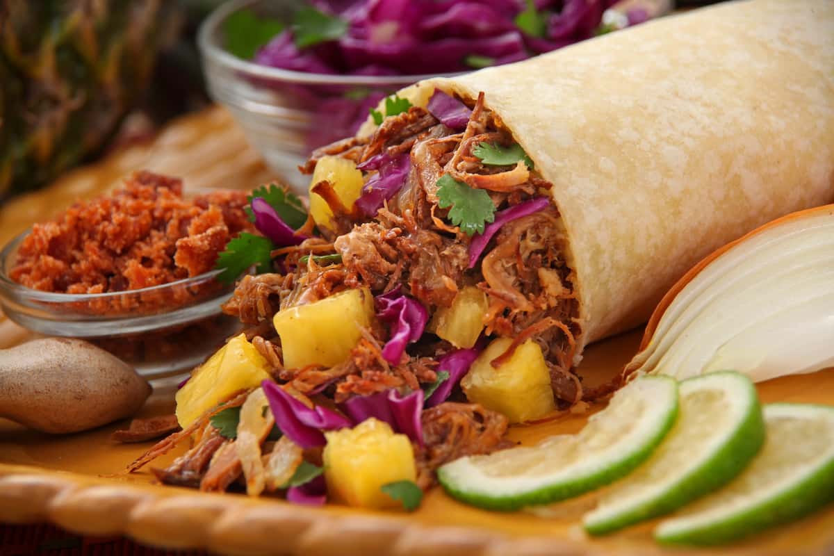pulled meat taco