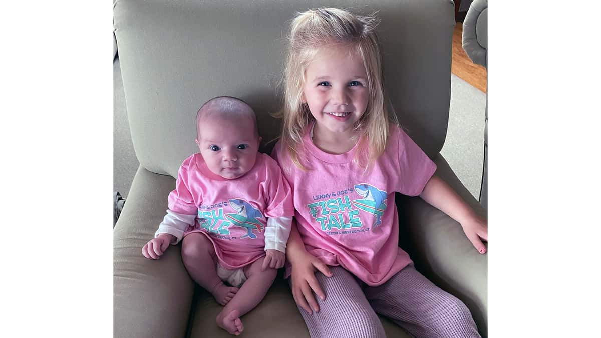 Sisters wearing Fish Tale T-Shirts