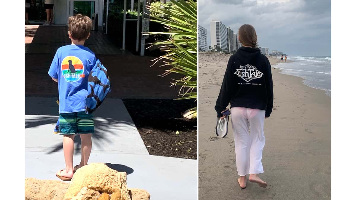 Brother & Sister on vacation wearing shirts