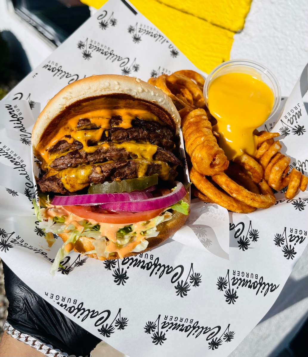 Burger and sides
