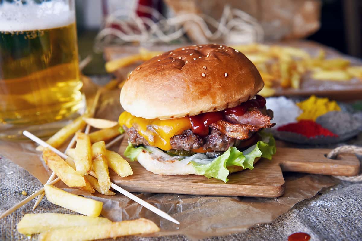 Burger and fries