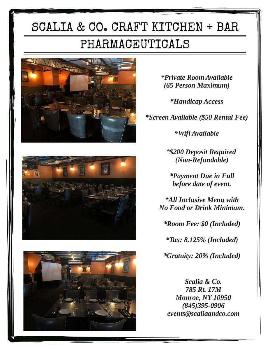 Pharmaceutical Events Scalia & Co Craft Kitchen and Bar Restaurant