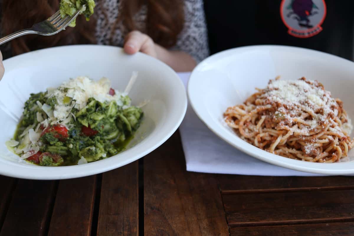 Salad and pasta