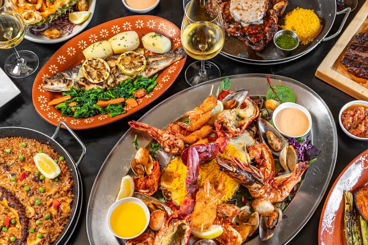 hero shot of seafood dishes