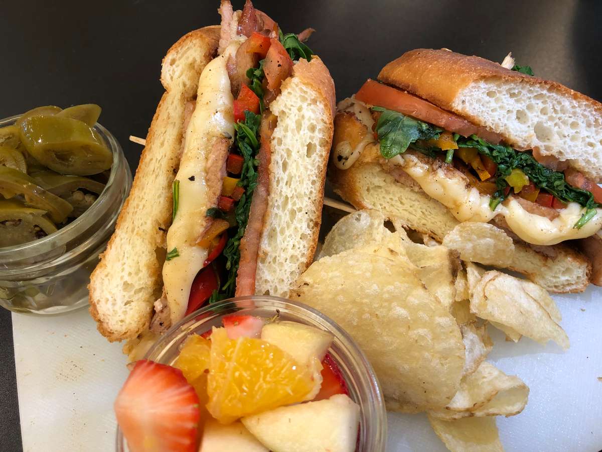 SMOKED HAM & SWISS SANDWICH.