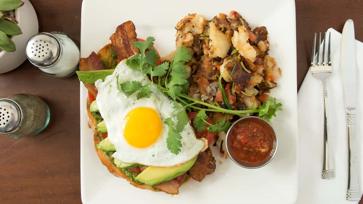 Bacon Avocado Toast - Menu - The Naked Cafe - Cafe in CA