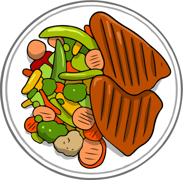 steak and veggies