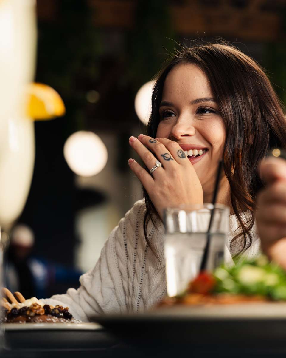 woman dining