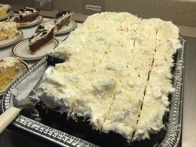 square cake with a piece missing
