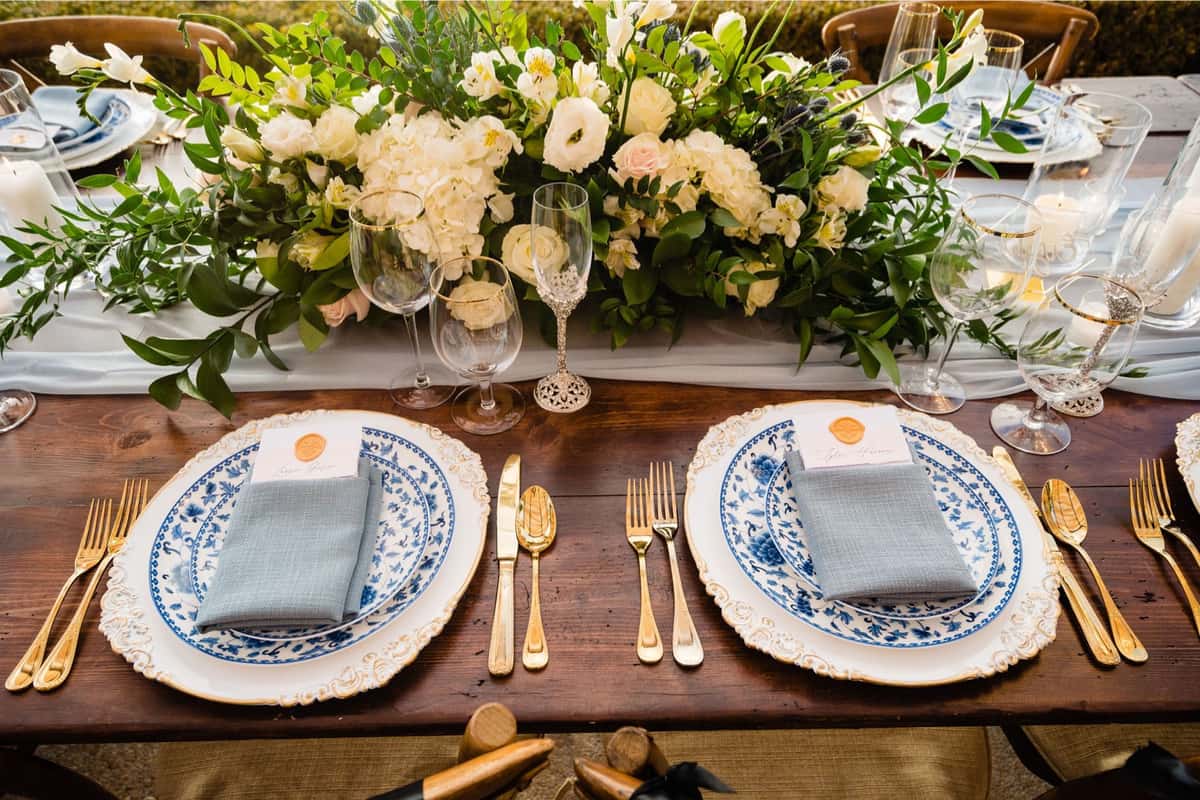 Rustic Wedding with Elegant Blue Accents