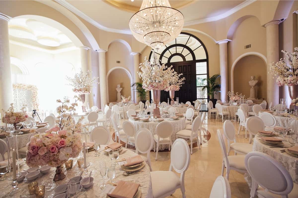 Crisp White Wedding with Soft Pink Accents