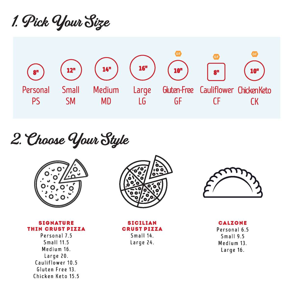crust options