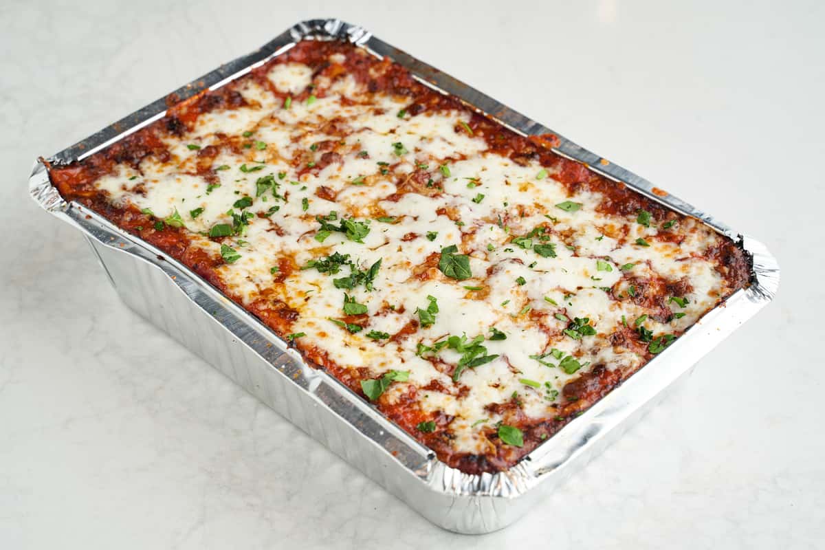 Take & Bake Lasagna with Bolognese Menu Spinato's Pizzeria and