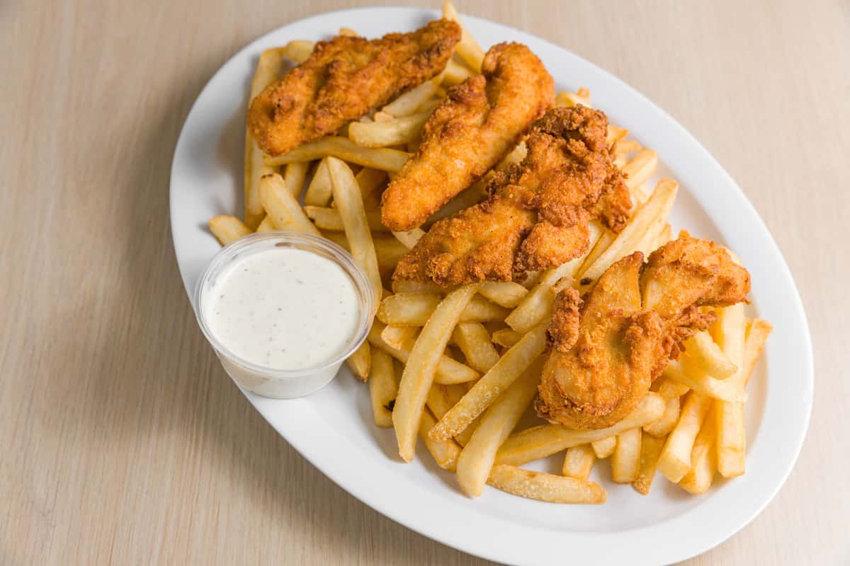 4 PC Chicken Tenders w/ fries Menu R Burgers