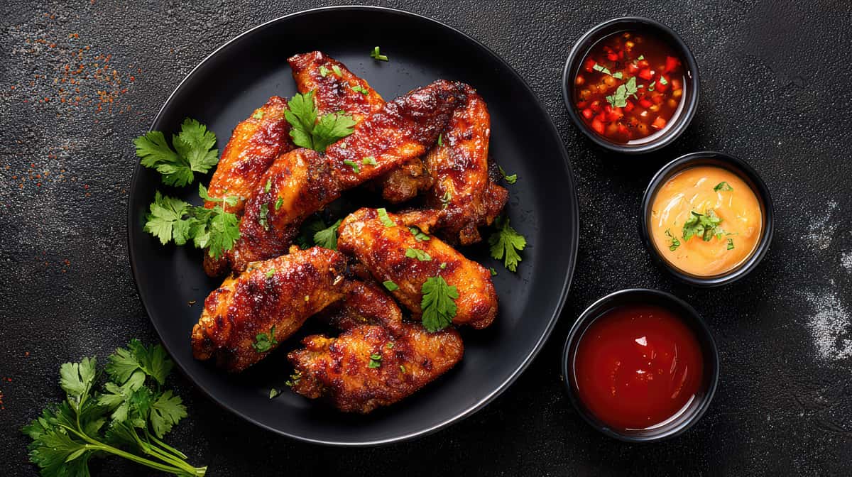Indian tandoori glazed chicken wings