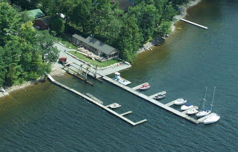 aerial view of Indian Bay Restaurant and Marina