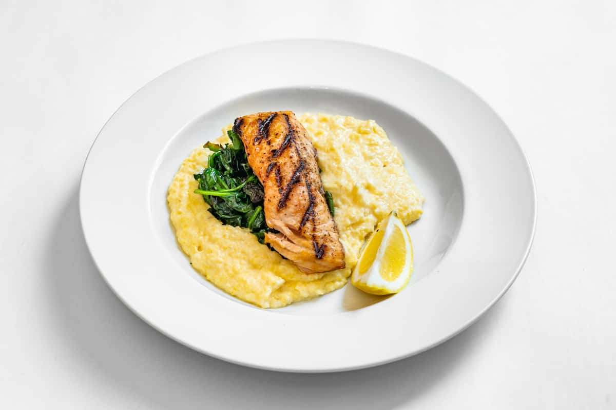 Salmone Alla Griglia is featured on our Lunch and Dinner menus