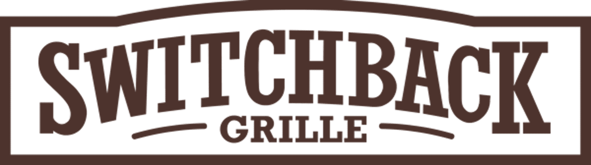 Switchback Trading Co. Liquor Store logo featuring a desert mesa illustration and vintage Western-inspired typography.