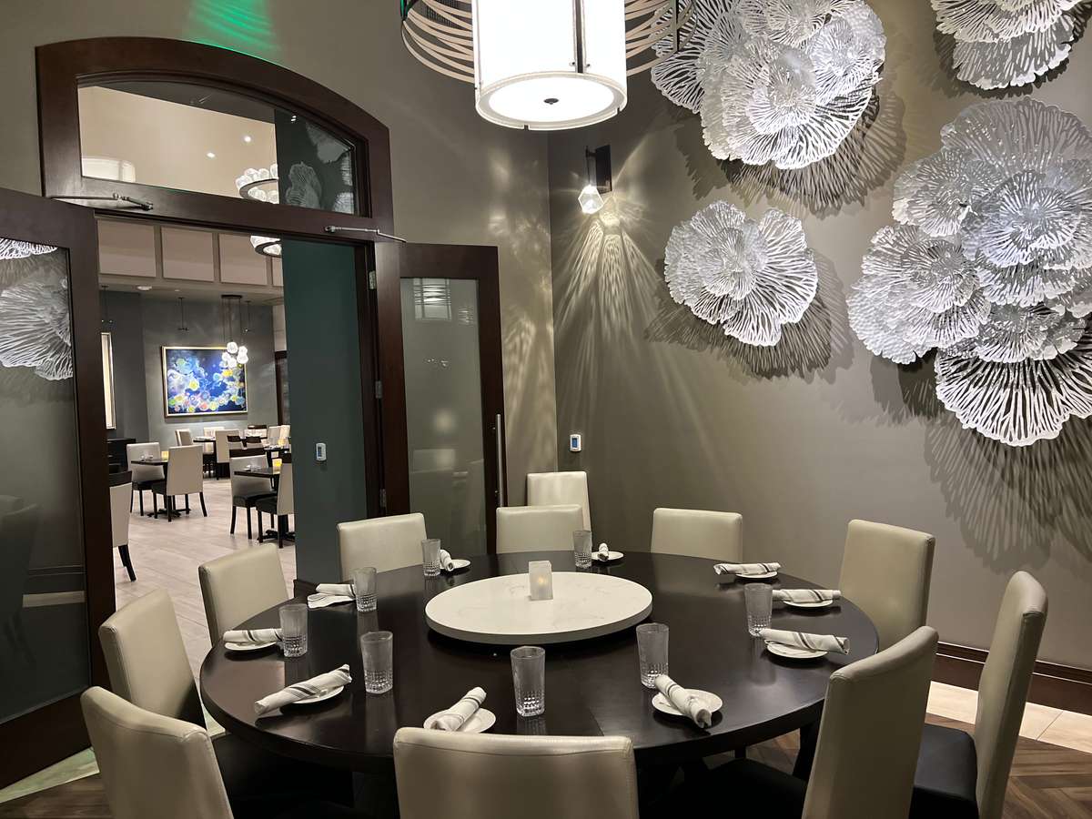 Private dining room at Dulivia Ristorante Italiano in Springdale, Utah, featuring elegant décor, intimate seating, and a refined setting for private events and special occasions.