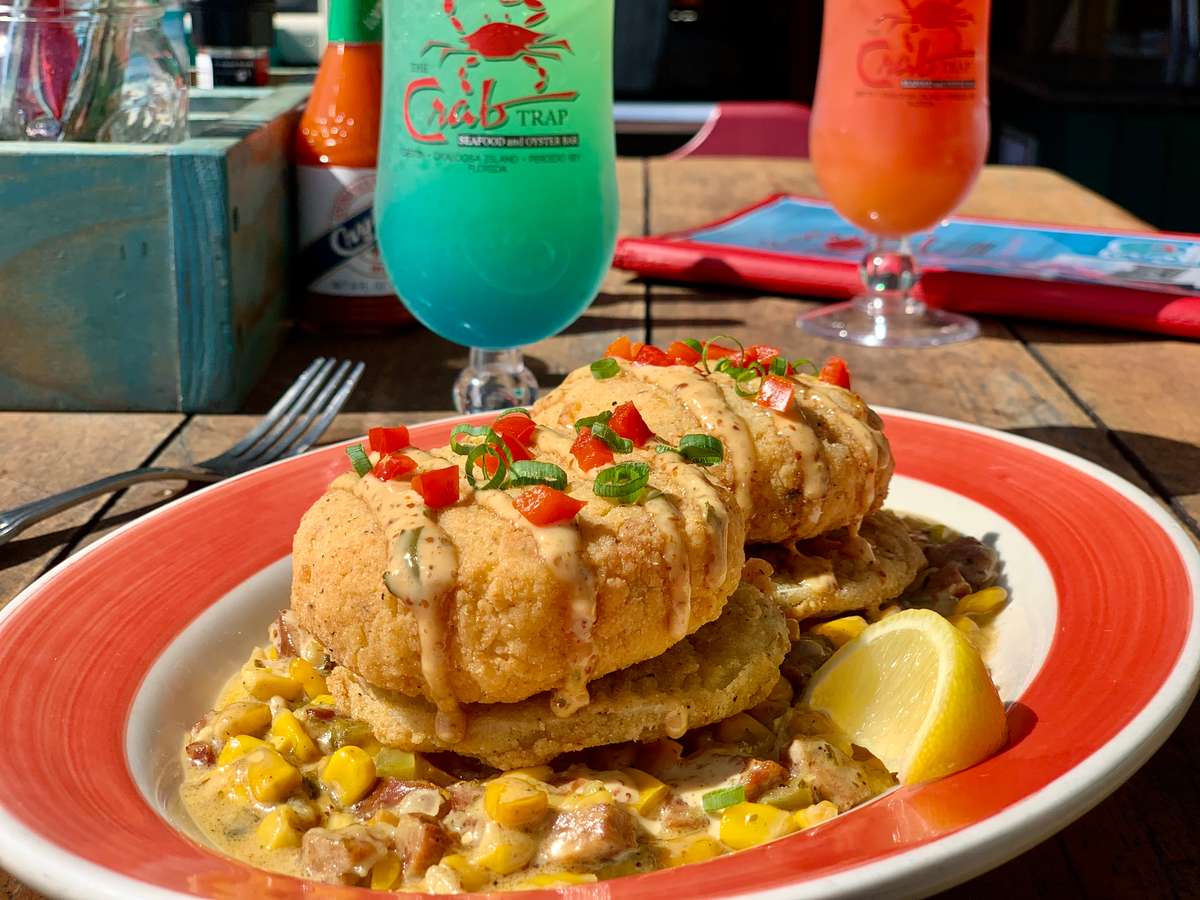 Crab cakes and cocktails