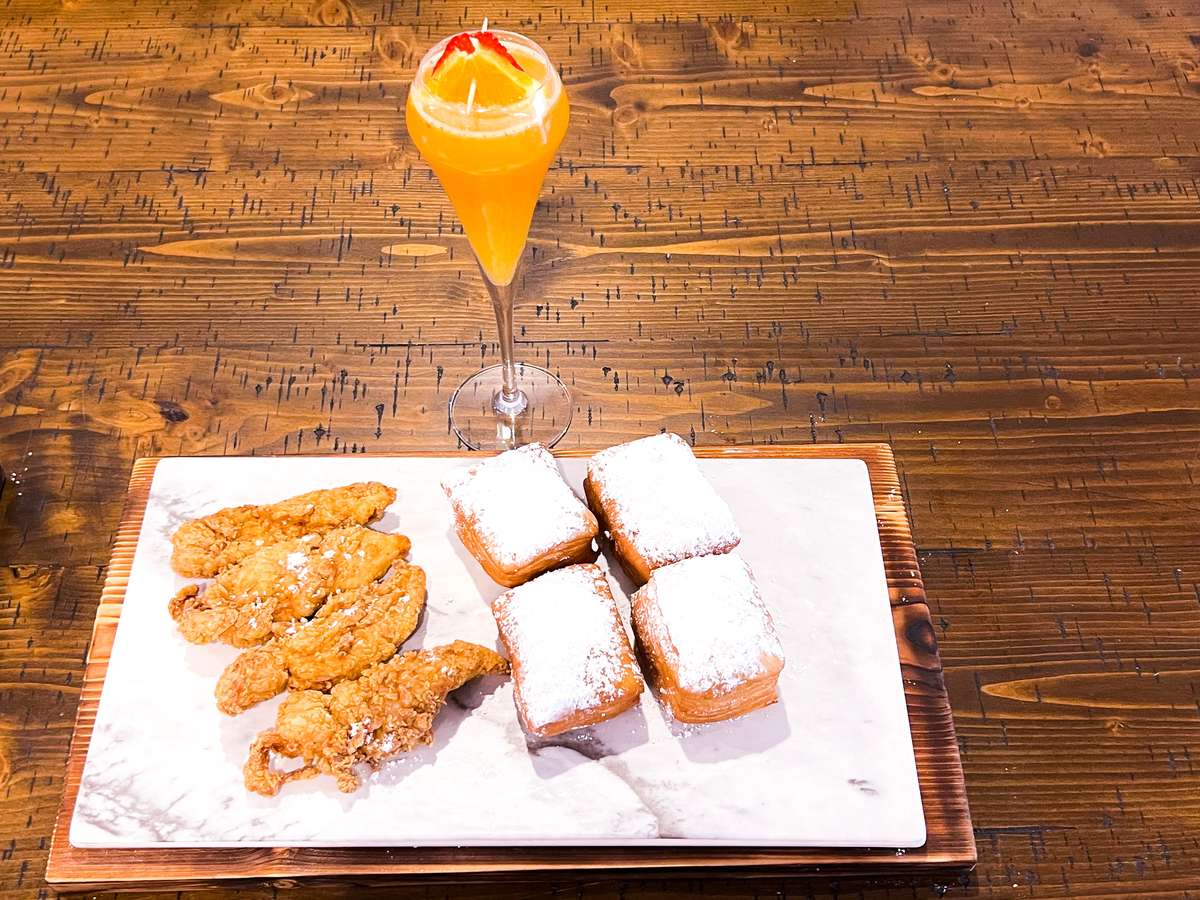 Chicken and beignets