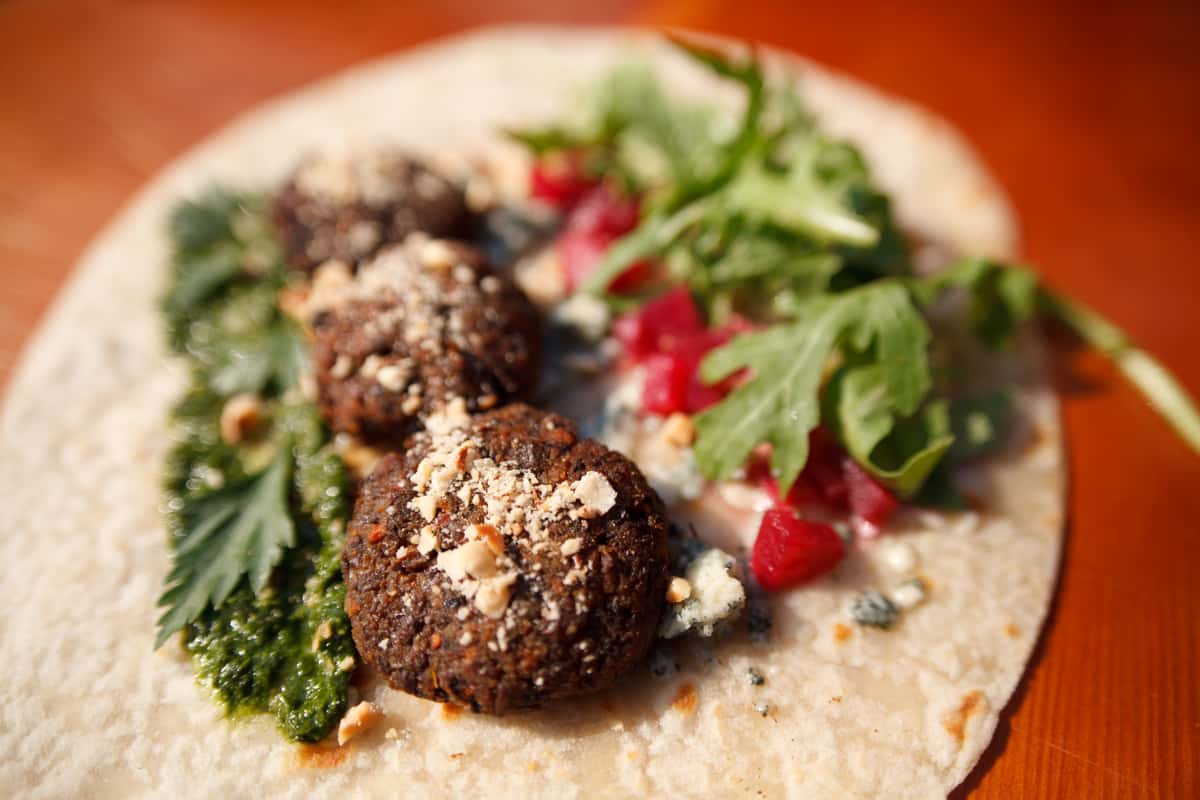 Mushroom hazelnut lefse wrap