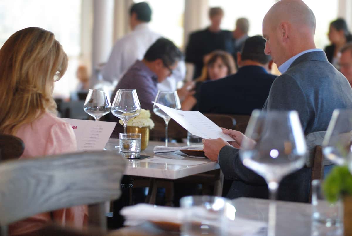 guests dining in restaurant