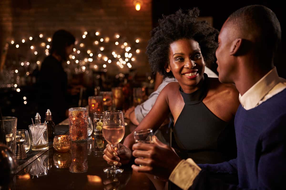 A Couple enjoying their wine