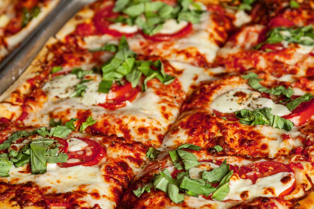 close up of pizza