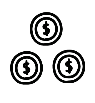 Three coin reward icon