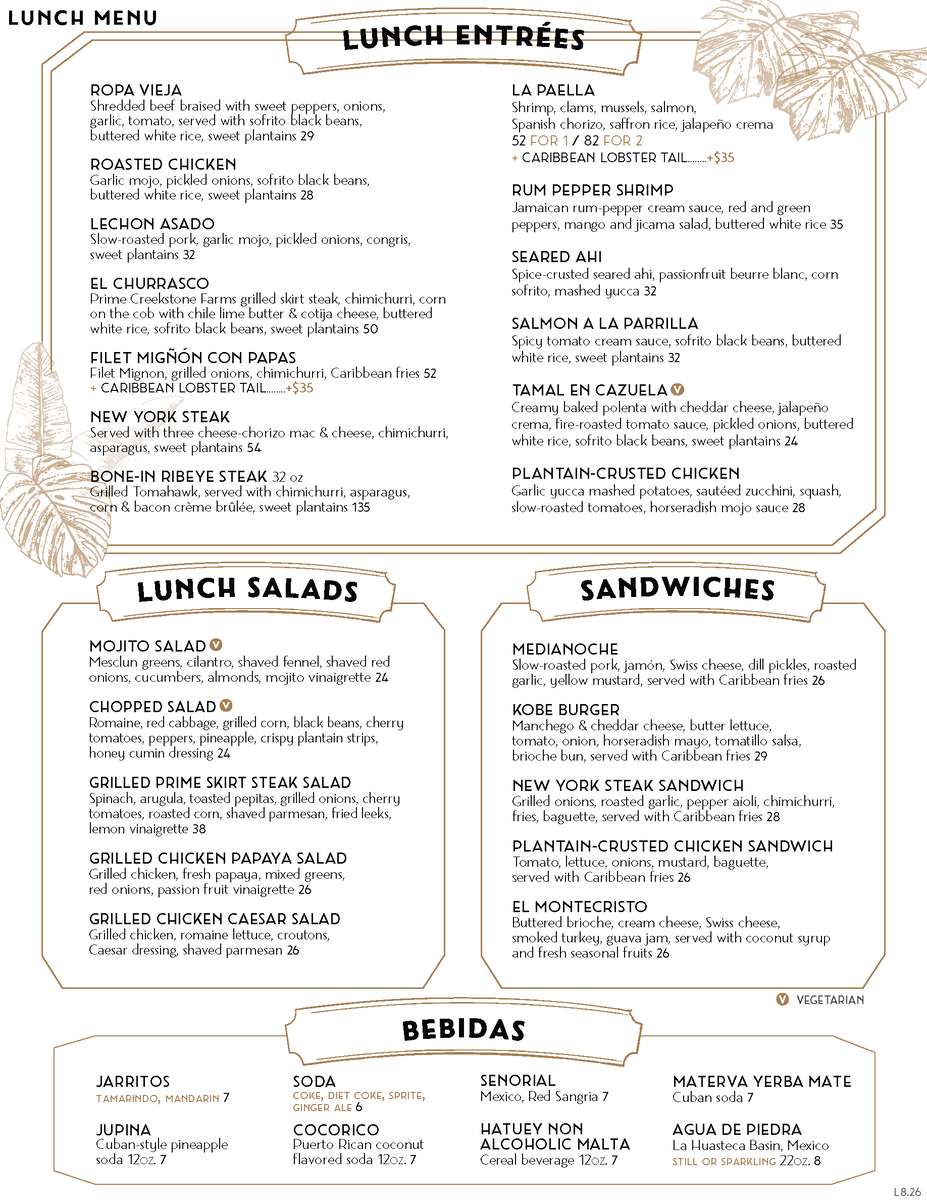 Habana Irvine Lunch menu page two