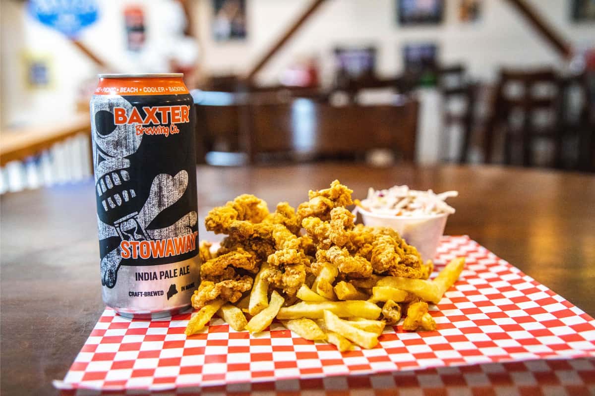 clam strips and beer