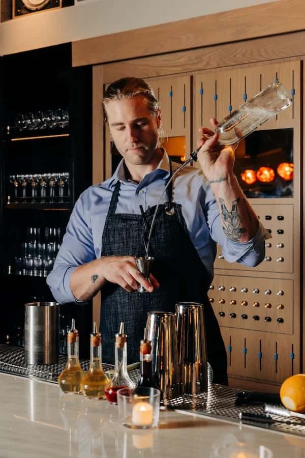 Bartender making a cocktail