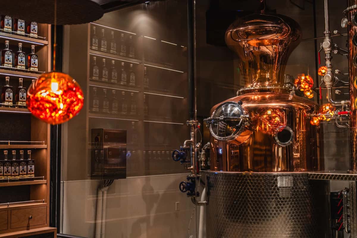 Interior photograph of the whiskey still