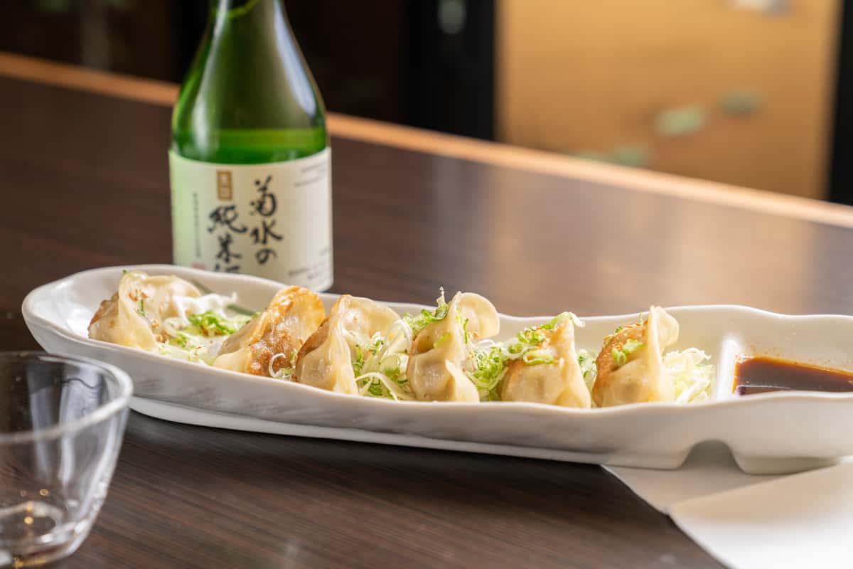 gyoza and sake